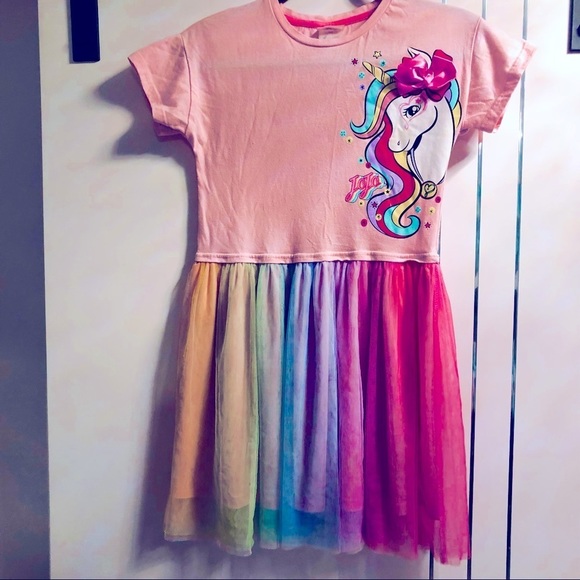 Jojo Siwa  Size Large (10/12) Unicorn Rainbow Tulle School Play Dress - Picture 2 of 8